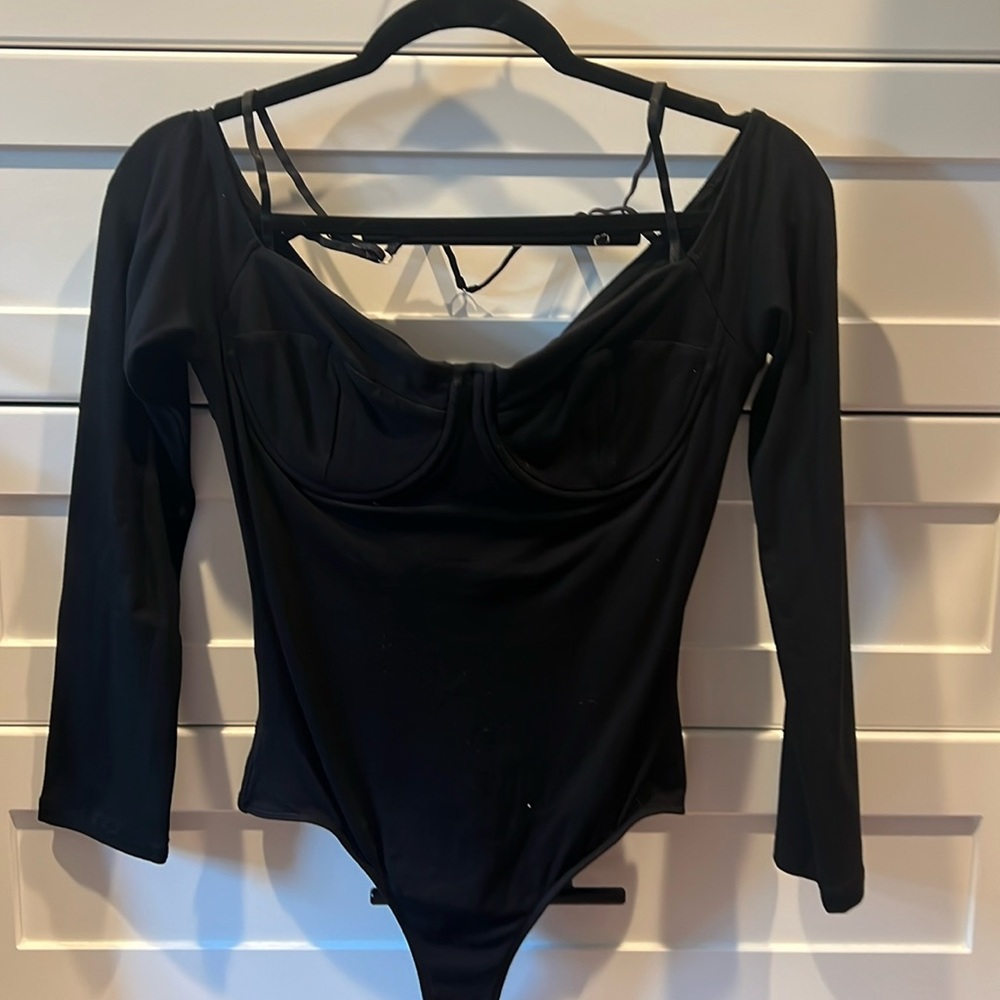 Astr!! New !! Sexy black bustier bodysuit.